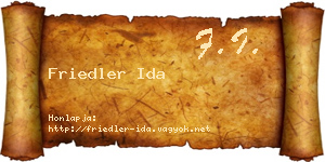 Friedler Ida névjegykártya